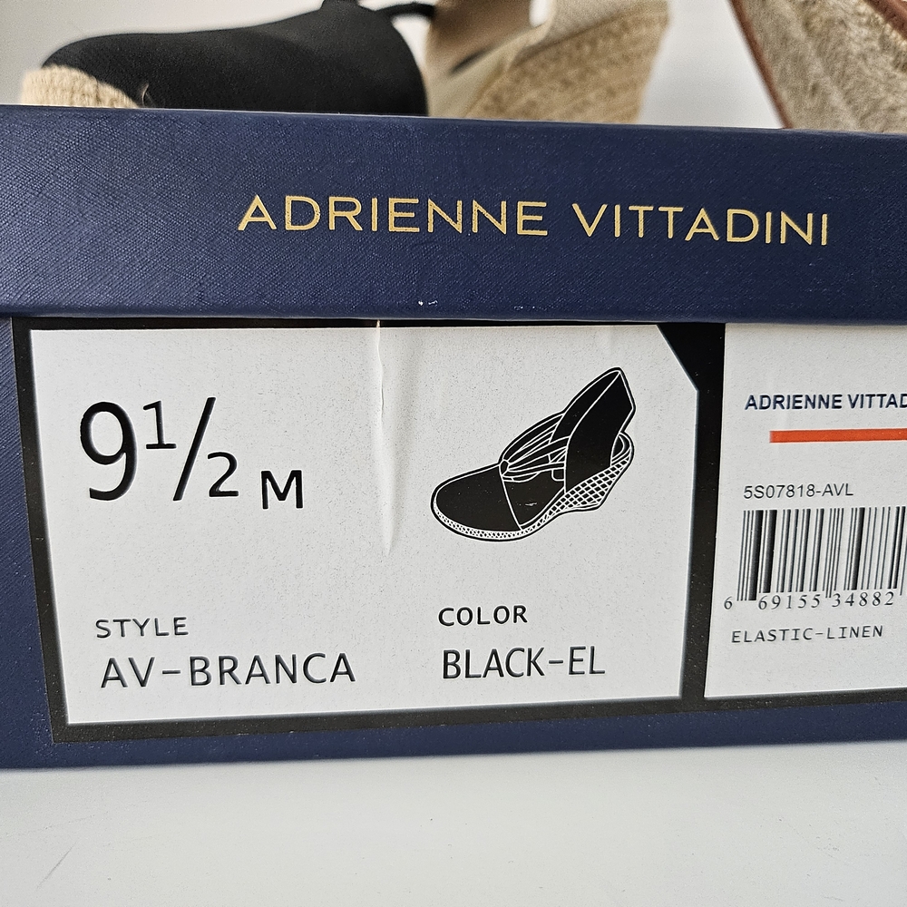 Adrienne Vittadini Black and Beige Espadrille Sandals size 9.5 - Picture 4 of 8